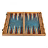 Manopoulos Turquoise Cork 19 inch Backgammon Set
