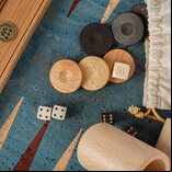 Manopoulos Turquoise Cork 19 inch Backgammon Set