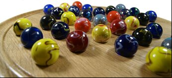 Masters Luxury Solitaire - Oak Board with Giant Marbles