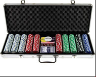 Texas Hold'em Deluxe Poker Chip Set - 500 Chips in Aluminium Case
