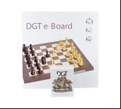 DGT Rosewood USB e-Board with indices - Royal Electronic Chess Pieces