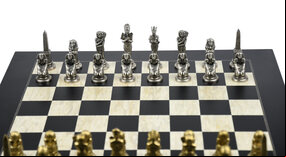 Italfama Egyptian Metal Chess Set, 3.75-inch King - Board not included