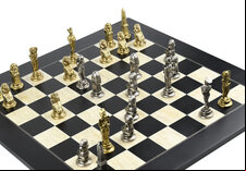 Italfama Egyptian Metal Chess Set, 3.75-inch King - Board not included