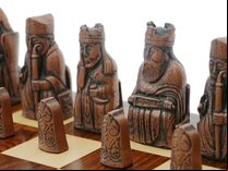 Berkeley Chess Isle of Lewis Chess Set - Steel & Copper finish