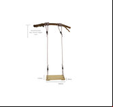 Wooden Tree Swing - 3 metre ropes